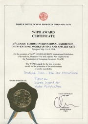 Medalie de Aur - Organizatia Mondiala a Drepturilor de Proprietate Intelectuala 05.2004